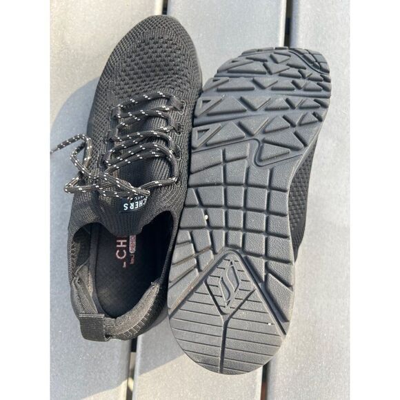 Skechers Los Angeles Women Black Stretch Fit Sneakers Size 8.5 - Picture 4 of 11